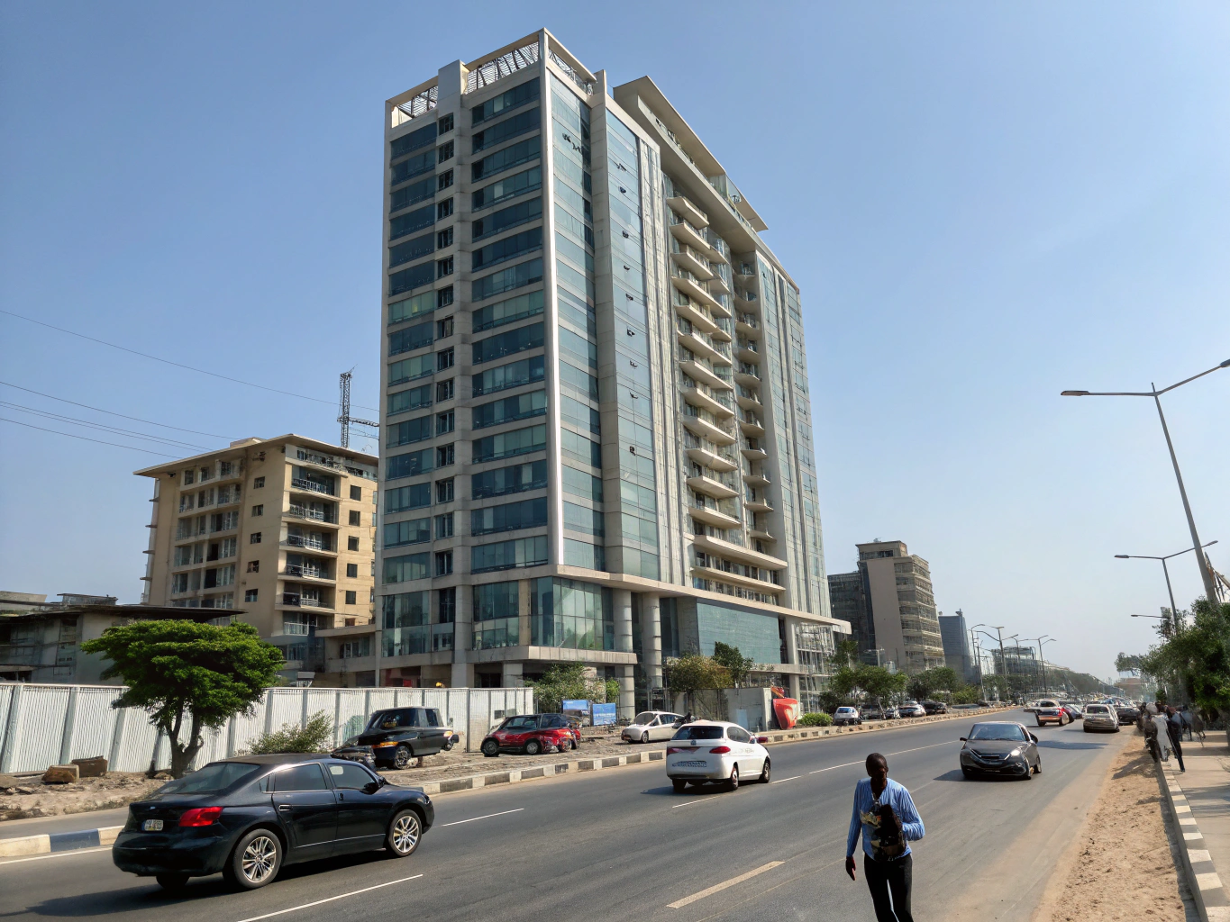 Modern glass multi-storey commercial complex in Garki 2 Abuja with ample parking