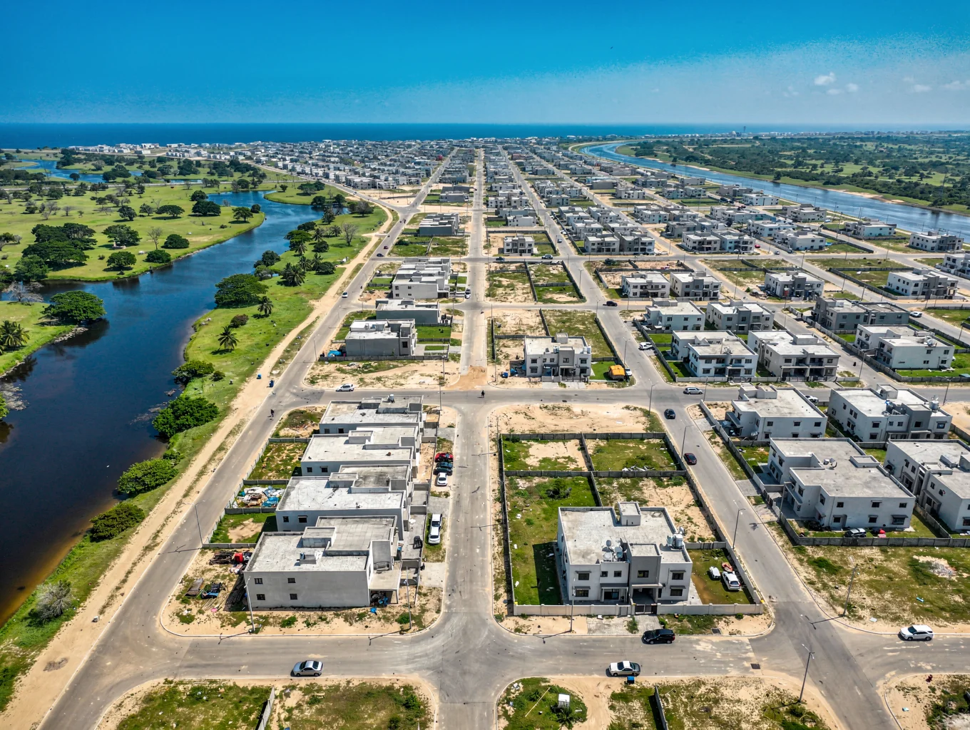 Master-planned residential estate layout in Epe Lagos with paved infrastructure and green zones